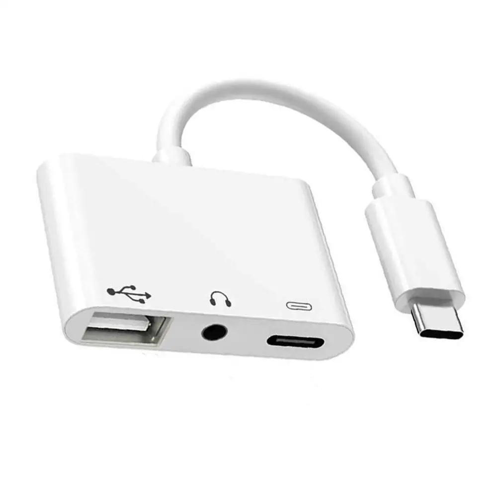 3 -in-1 Headphone Adapter Typec Portable Multi-functional Type-C White Laptops Compact Converter
3 -in-1 Headphone Adapter Typec Portable Multi-functional Type-C White Laptops Compact Converter
