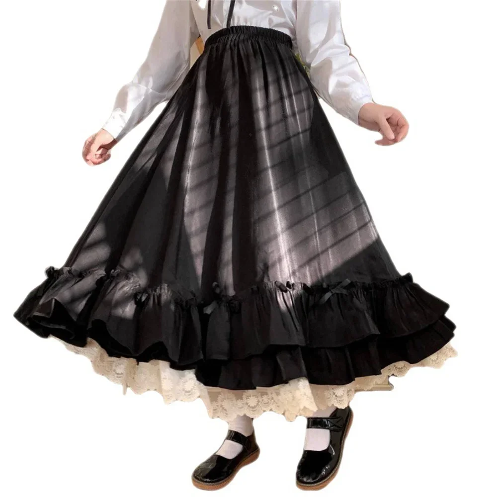 White Long Skirts Women Japanese Style Lace Double Layer Skirt Female Fashion Sweet Loose Half Skirt Preppy Ruffled A-line Skirt
White Long Skirts Women Japanese Style Lace Double Layer Skirt Female Fashion Sweet Loose Half Skirt Preppy Ruffled A-line Skirt