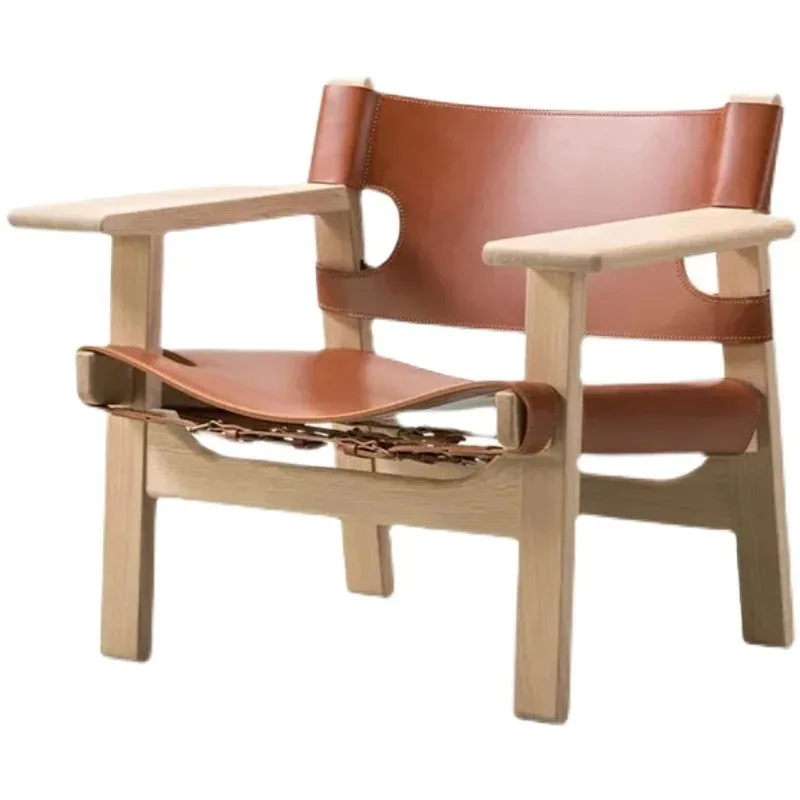 Solid wood sofa chair Spanish saddle leather hunting chair Balcony wabi sabi single recliner
Solid wood sofa chair Spanish saddle leather hunting chair Balcony wabi sabi single recliner