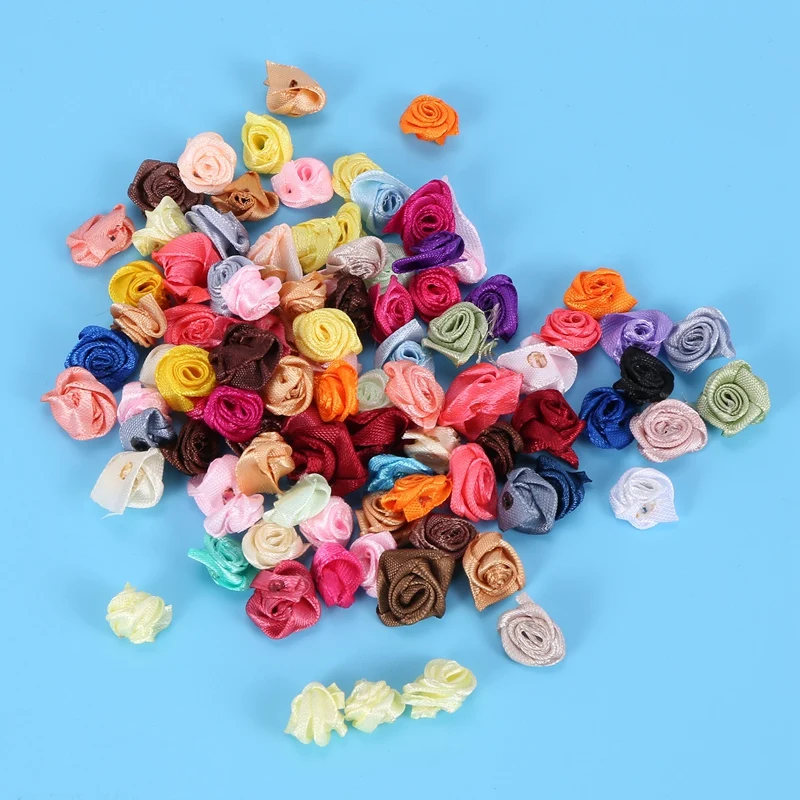 100PCS/Lot Mini Handmade Satin Rose Ribbon Rosettes Fabric Flower Appliques For Wedding Decoration Craft Sewing Accessories-AT35
100PCS/Lot Mini Handmade Satin Rose Ribbon Rosettes Fabric Flower Appliques For Wedding Decoration Craft Sewing Accessories-AT35