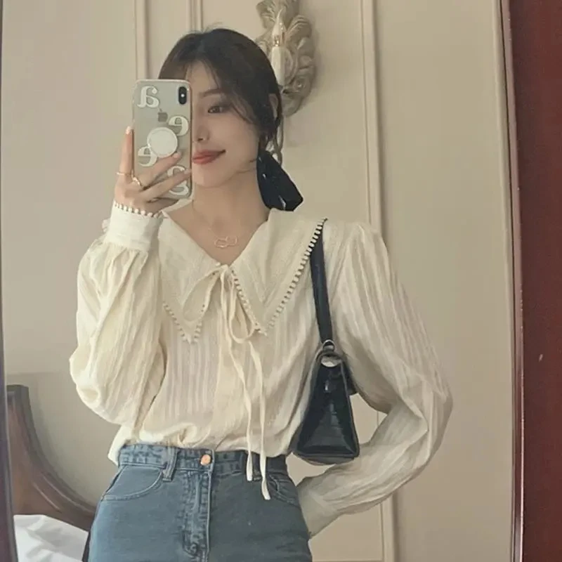 Милая рубашка, женская одежда, однотонные блузки с длинными рукавами, Blusas Mujer De Moda, винтажные летние женские топы
Милая рубашка, женская одежда, однотонные блузки с длинными рукавами, Blusas Mujer De Moda, винтажные летние женские топы