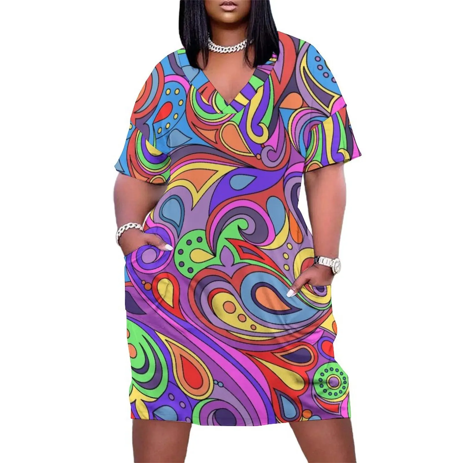 Groovy Psychedelic Hippy Paisley Pattern Loose Pocket Dress evening dresses ladies Woman dresses
Groovy Psychedelic Hippy Paisley Pattern Loose Pocket Dress evening dresses ladies Woman dresses