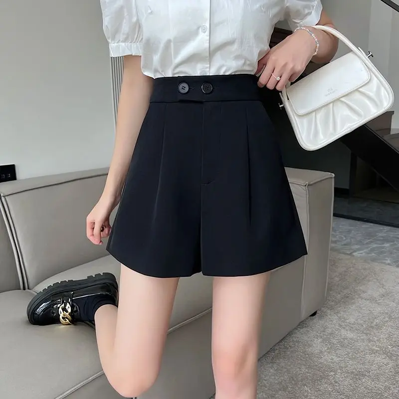 Black Suit Short Pants Women's High Waist A-Line Wide Leg Casual Pants Summer New Style Small Size Commute Fashion
Black Suit Short Pants Women's High Waist A-Line Wide Leg Casual Pants Summer New Style Small Size Commute Fashion