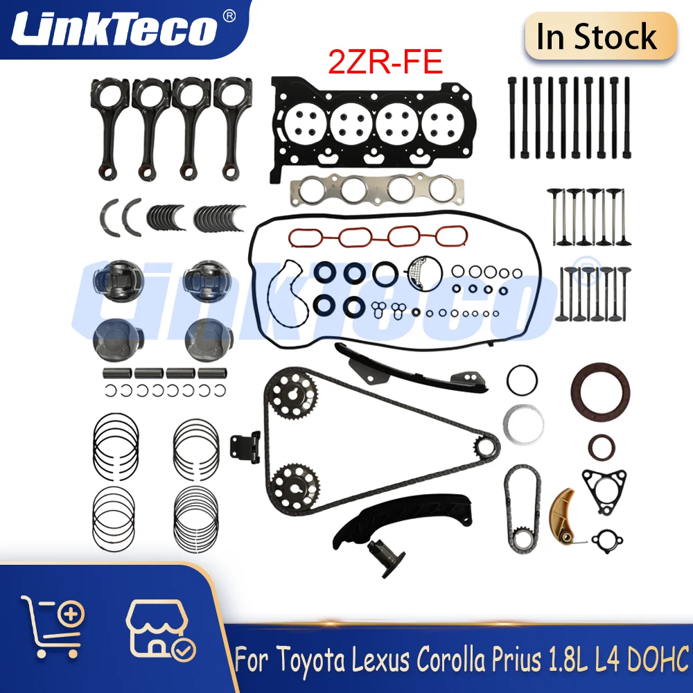 Full Head Gasket Set Valves Piston Timing Chain Kit Bearing Conrod Fit 1.8 L 2ZR-FE For Toyota Lexus Corolla Prius V CT200h 1.8L
Full Head Gasket Set Valves Piston Timing Chain Kit Bearing Conrod Fit 1.8 L 2ZR-FE For Toyota Lexus Corolla Prius V CT200h 1.8L