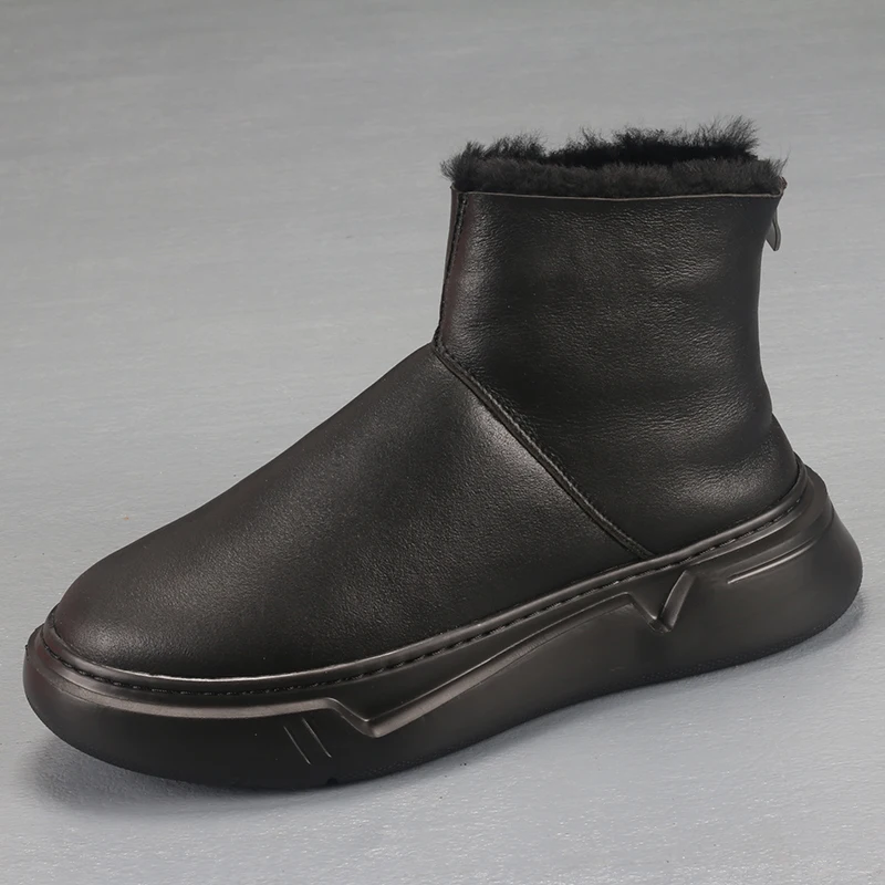 Warm in winter, high top leather, thick sole, high height, Martin boots, simple sheepskin and wool, thickened snow boots, male
Warm in winter, high top leather, thick sole, high height, Martin boots, simple sheepskin and wool, thickened snow boots, male