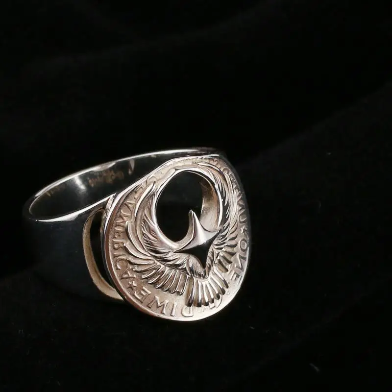 New Artistic Retro European and American Style Thai Silver Mini Eagle Indian High Bridge Style Open Ring 
New Artistic Retro European and American Style Thai Silver Mini Eagle Indian High Bridge Style Open Ring