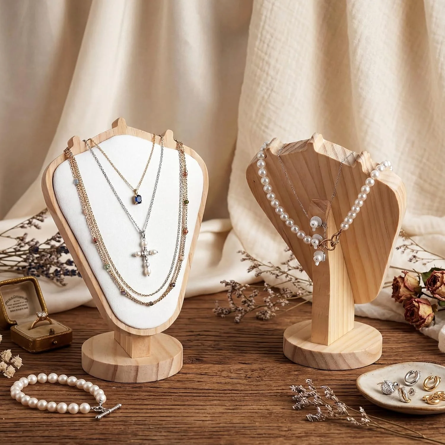 Mannequin Wooden Velvet Necklace Pendant Chain Jewelry Bust Neck Display Stand Holder Mannequin Necklace Pendant Window Display
Mannequin Wooden Velvet Necklace Pendant Chain Jewelry Bust Neck Display Stand Holder Mannequin Necklace Pendant Window Display