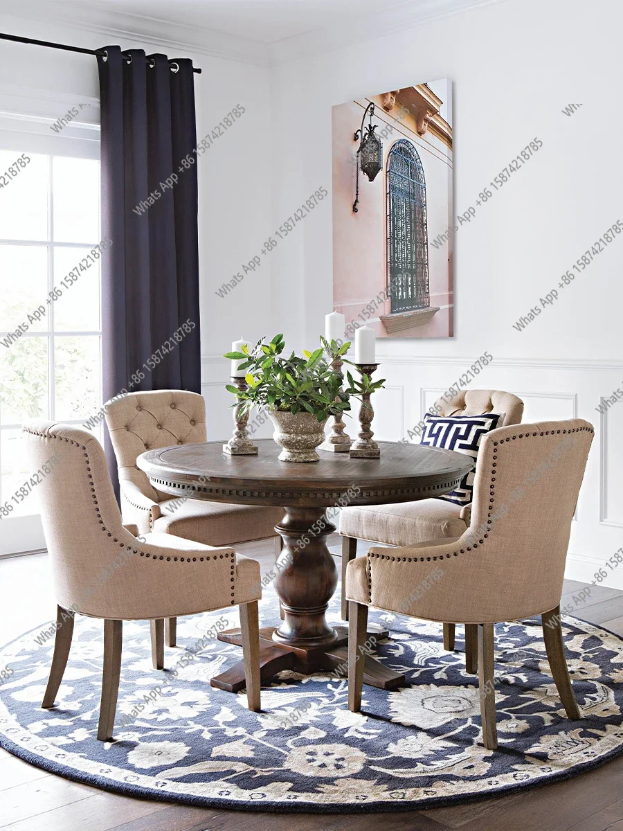 S69 American Solid Wood Round Dining Table And Chair Combination Home Small Apartment Dining Table Rotating French Retro Light L
S69 American Solid Wood Round Dining Table And Chair Combination Home Small Apartment Dining Table Rotating French Retro Light L