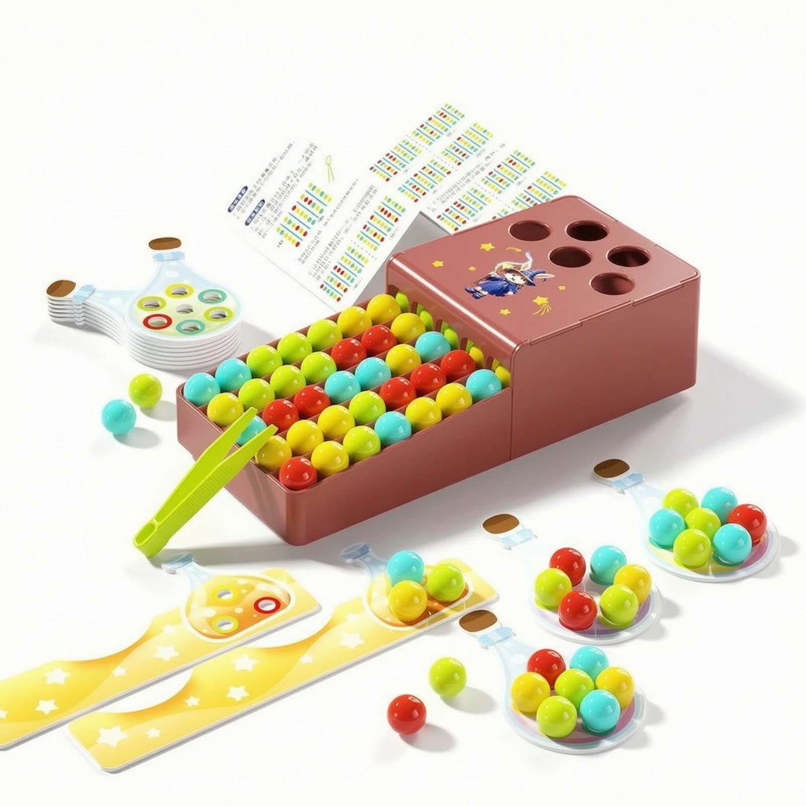 Marble Game with Tongs Interactive Ball Matching Toy Desktop Sorting Game Portable Sturdy for Preschoolers, Classroom, Playroom
Marble Game with Tongs Interactive Ball Matching Toy Desktop Sorting Game Portable Sturdy for Preschoolers, Classroom, Playroom
