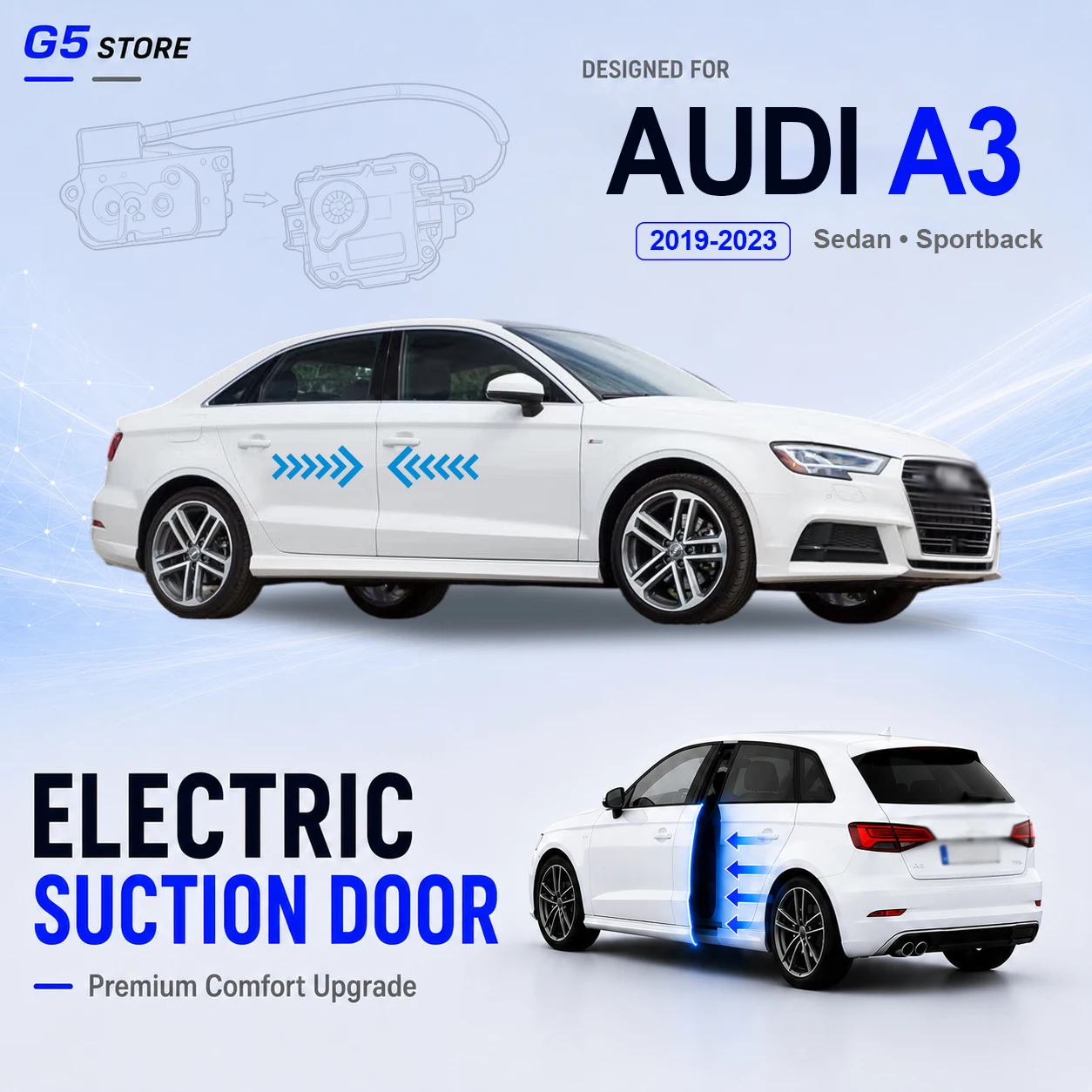 Soft Close Door System for Audi A3 Typ 8Y Sportback Sedan 2019-2023 Automatic Power Assisted Door Closing Kit
Soft Close Door System for Audi A3 Typ 8Y Sportback Sedan 2019-2023 Automatic Power Assisted Door Closing Kit