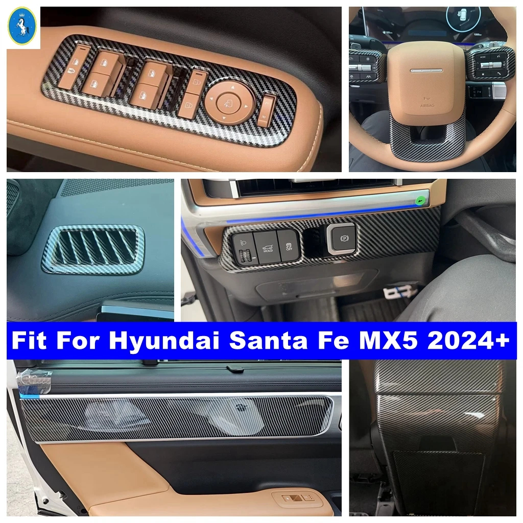 Carbon Fiber Car Rear Air Outlet / Head Lights / Window Glass Lift ABS Accessories Cover Trim For Hyundai Santa Fe MX5 2024 2025
Carbon Fiber Car Rear Air Outlet / Head Lights / Window Glass Lift ABS Accessories Cover Trim For Hyundai Santa Fe MX5 2024 2025