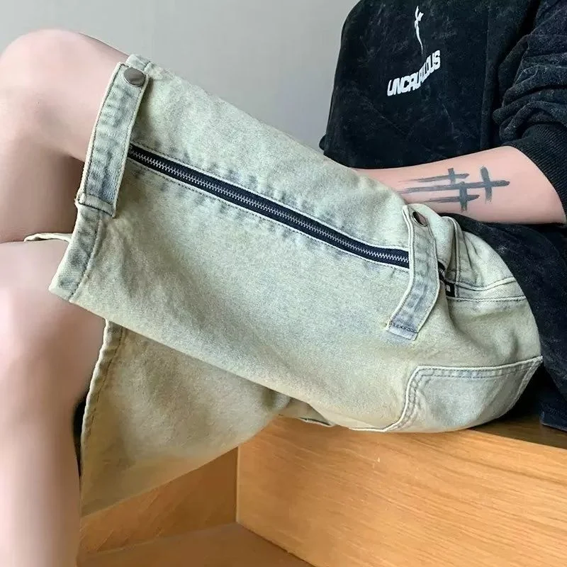Retro Japanese Style Loose Straight Leg Jeans Shorts Unisex Summer Casual Cotton Elastic Fabric Five-Quarter Length Pants
Retro Japanese Style Loose Straight Leg Jeans Shorts Unisex Summer Casual Cotton Elastic Fabric Five-Quarter Length Pants