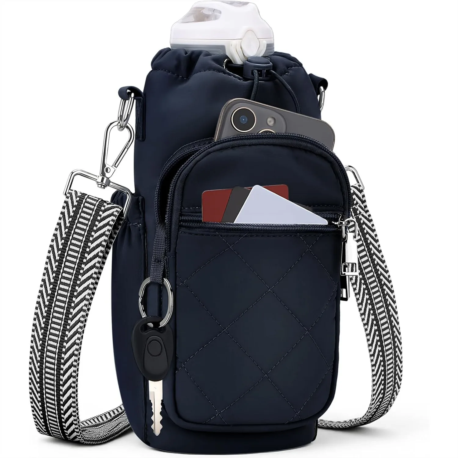 Water Bottle Carrier Bag with Strap, Insulated Purse with Phone Pocket for 40oz Tumblers, Hands-Free for Walking Hiking
Water Bottle Carrier Bag with Strap, Insulated Purse with Phone Pocket for 40oz Tumblers, Hands-Free for Walking Hiking