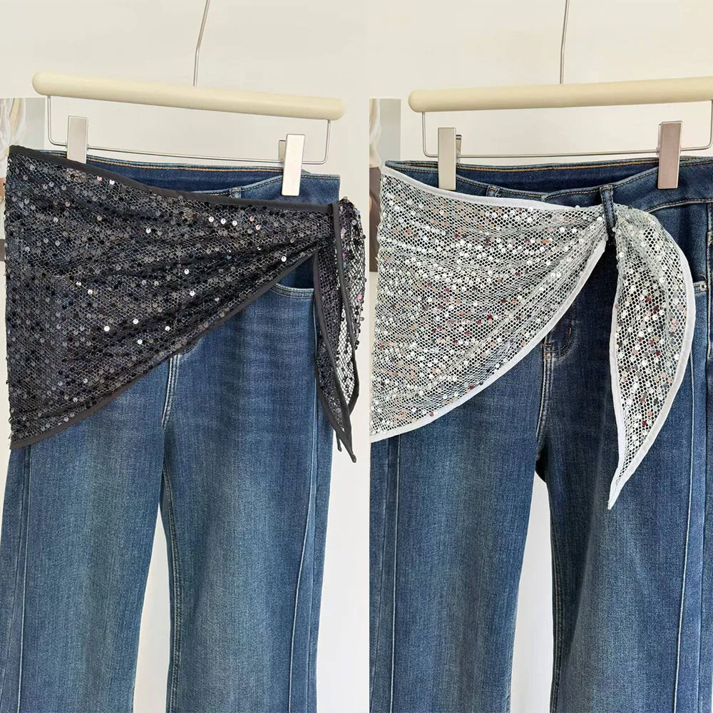 Shiny Sequins Triangle Scarf Adjustable Lace-up Head Wrap Neck Scarf Hollow Out Headscarf Multi-functional Hem Skirt Scarves
Shiny Sequins Triangle Scarf Adjustable Lace-up Head Wrap Neck Scarf Hollow Out Headscarf Multi-functional Hem Skirt Scarves