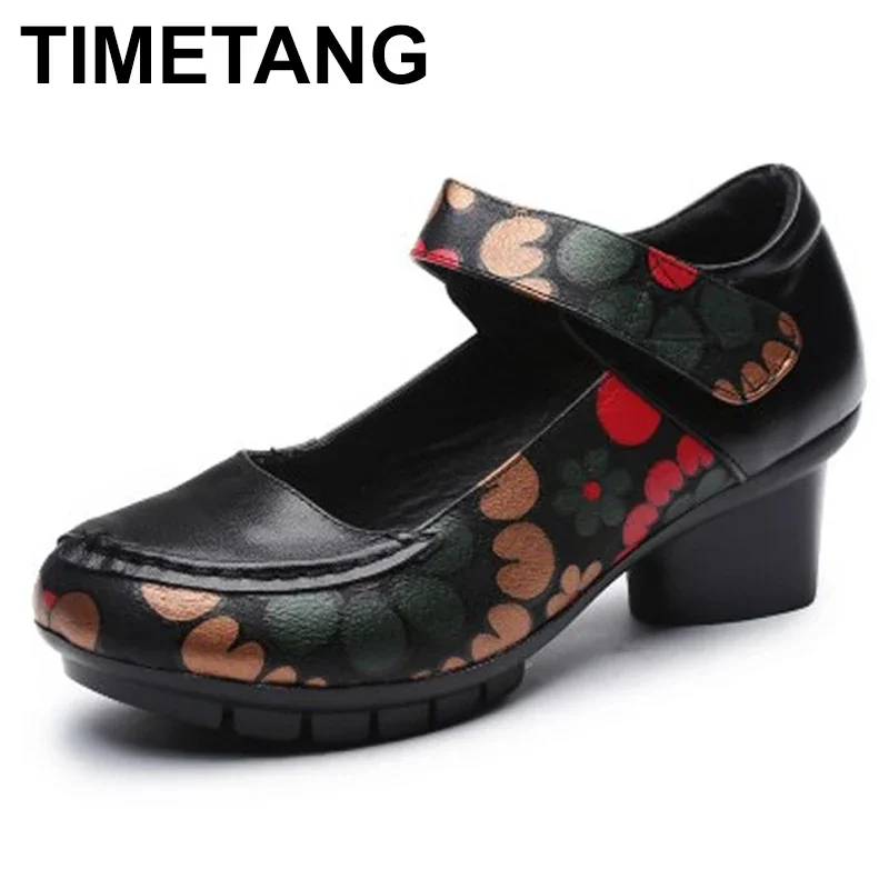 TIMETANG Soft Med Heels Vintage Style Genuine Leather Shoes Personality Casual Women's Pumps Summer Cowhide Retro Floral Handmad
TIMETANG Soft Med Heels Vintage Style Genuine Leather Shoes Personality Casual Women's Pumps Summer Cowhide Retro Floral Handmad