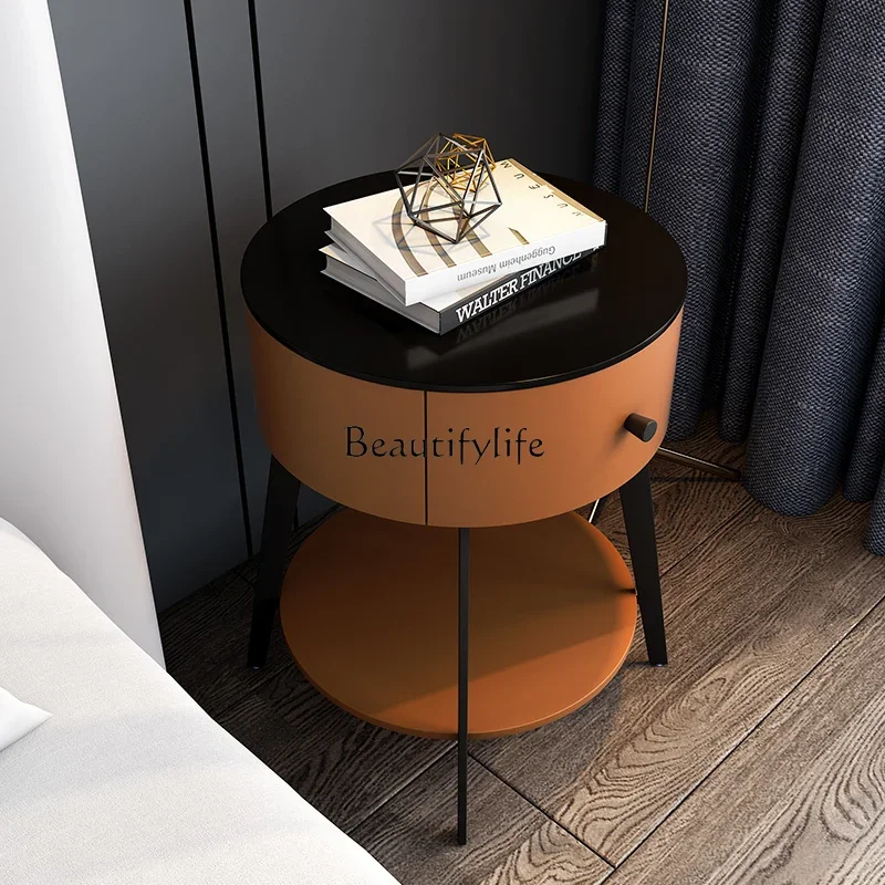 Simple and modern Italian light luxury shelf round simple smart bedside cabinet
Simple and modern Italian light luxury shelf round simple smart bedside cabinet
