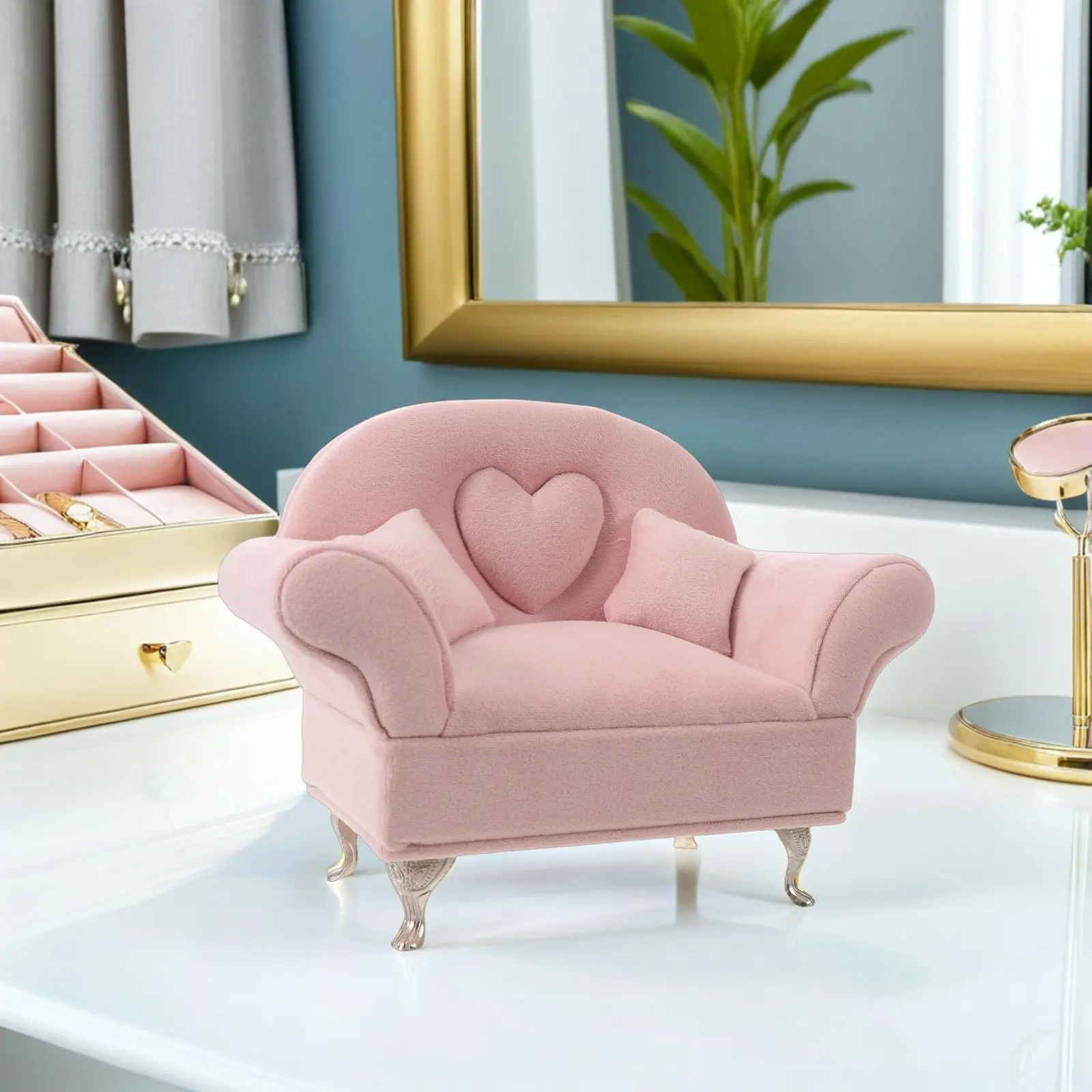 Sofa Shaped Jewelry Box Cute Miniature Couch Storage Case for Earrings Necklaces Vanity Decor Organizer Small Jewelry Holder
Sofa Shaped Jewelry Box Cute Miniature Couch Storage Case for Earrings Necklaces Vanity Decor Organizer Small Jewelry Holder