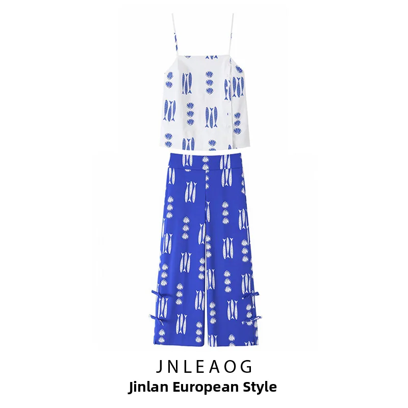JNLEAOG Summer New Women's Fashion Printed Button Decor Wide Leg Pants Knot Decor Top Bottom Matching Set Polyester...
JNLEAOG Summer New Women's Fashion Printed Button Decor Wide Leg Pants Knot Decor Top Bottom Matching Set Polyester...