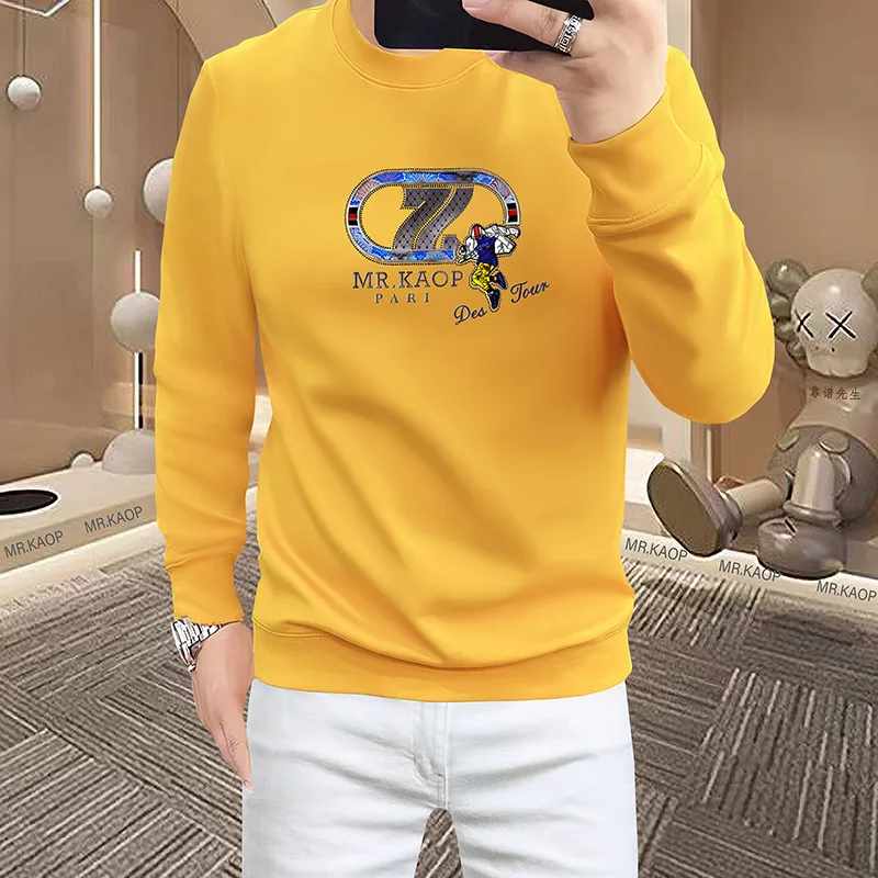 Men's Light Luxury Pullover Winter New Sweatshirt Long Sleeve Crew Neck Trend Hoodie Rhinestone Letter Stylish Top Male Clothing
Men's Light Luxury Pullover Winter New Sweatshirt Long Sleeve Crew Neck Trend Hoodie Rhinestone Letter Stylish Top Male Clothing