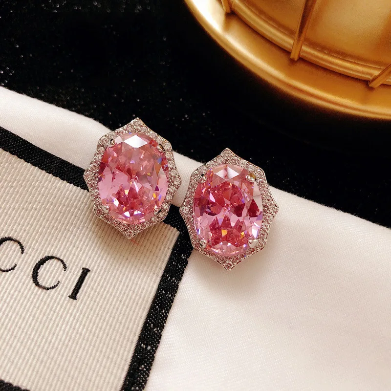 Elegant Pink Tourmaline Sparkling Diamond Colorful Zircon Earrings for Women
Elegant Pink Tourmaline Sparkling Diamond Colorful Zircon Earrings for Women
