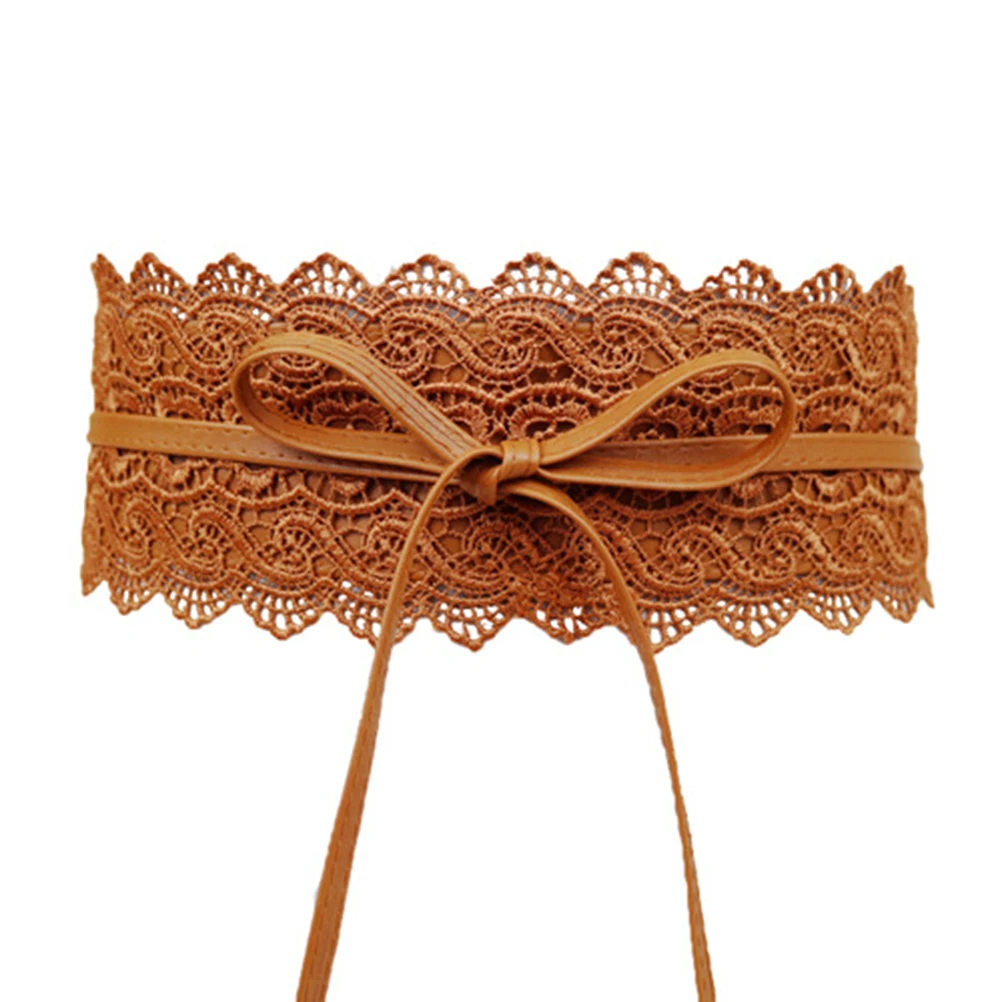Women'S Lace Waist Belt Wide Adjustable Corset Belt Bowknot Tie Slimming Accessory For Dress Party Prom (Camel)
Women'S Lace Waist Belt Wide Adjustable Corset Belt Bowknot Tie Slimming Accessory For Dress Party Prom (Camel)