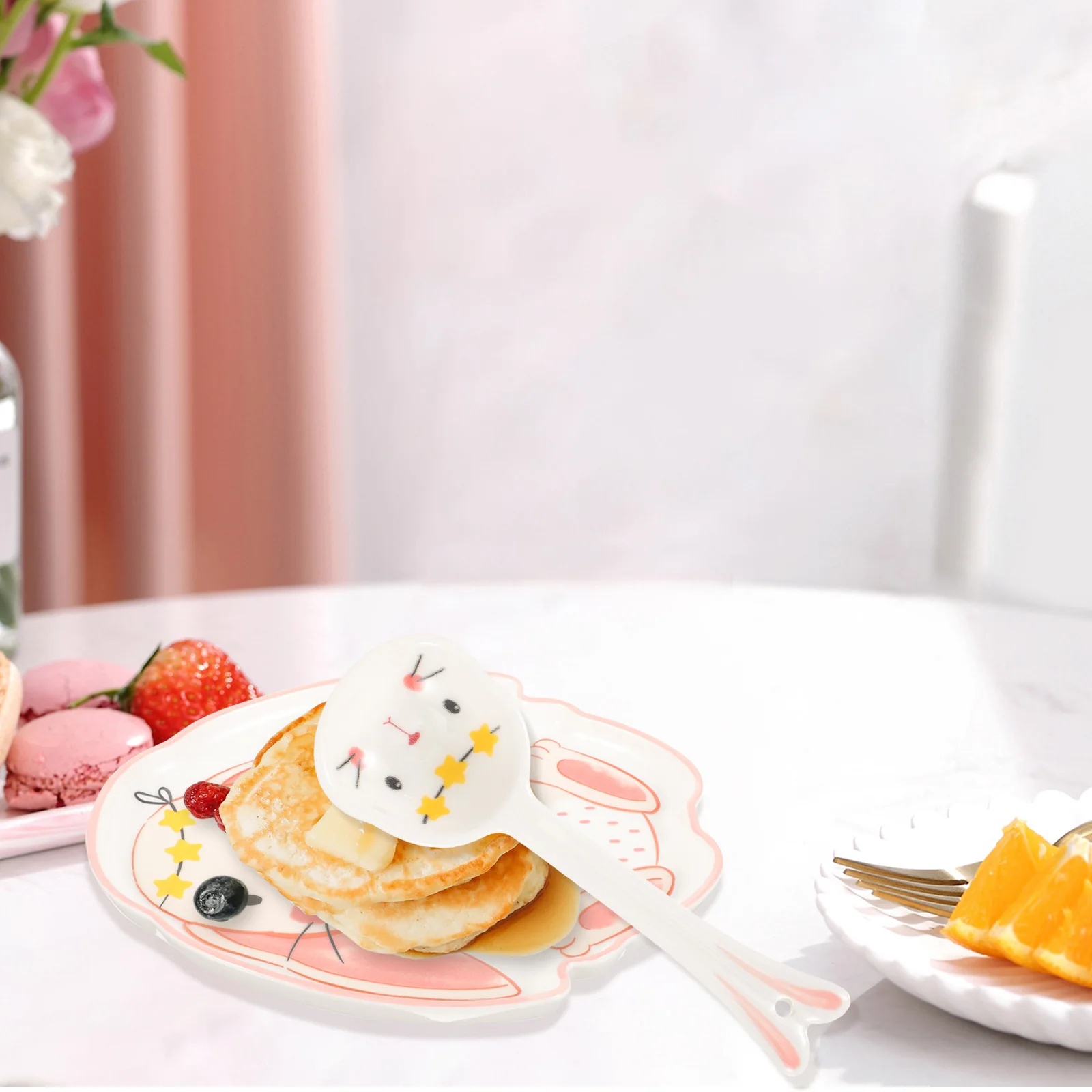 Bunny Pattern Ceramic Spoon Hand Painted Porcelain Tableware Home Kitchen Lightweight Easy to Wash Soup Spoon
Bunny Pattern Ceramic Spoon Hand Painted Porcelain Tableware Home Kitchen Lightweight Easy to Wash Soup Spoon