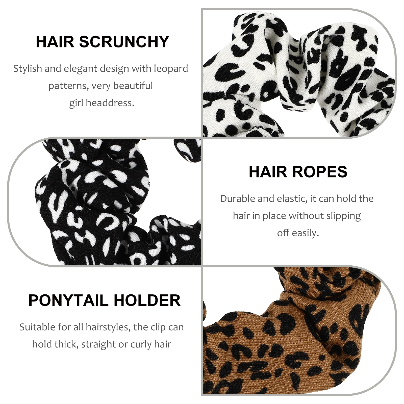 6pcs Leopard Print Hair Scrunchies Elastic Ponytail Holders for Thick Thin Hair Messy Buns Durable Ties Gifts Photo Shoots
6pcs Leopard Print Hair Scrunchies Elastic Ponytail Holders for Thick Thin Hair Messy Buns Durable Ties Gifts Photo Shoots