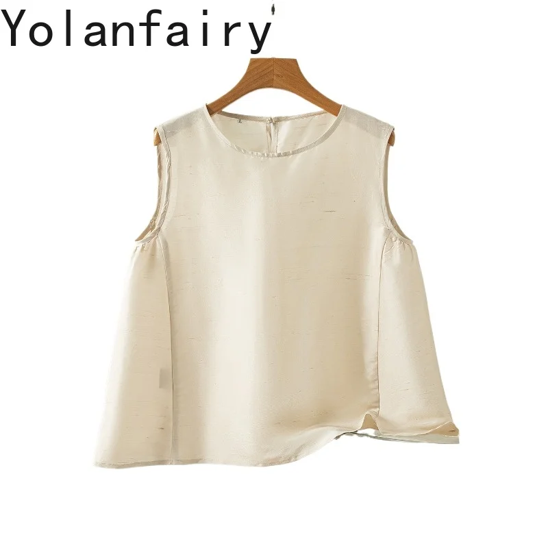 YOLANFAIRY 100% Real Mulberry Silk Tank Top Women Clothing Summer O-neck Sleeveless Vest Shirts Woman High Quality Tanks Top
YOLANFAIRY 100% Real Mulberry Silk Tank Top Women Clothing Summer O-neck Sleeveless Vest Shirts Woman High Quality Tanks Top