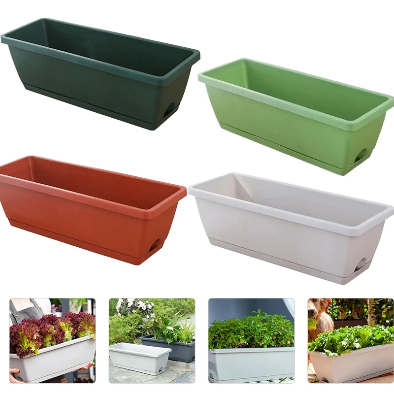 Family Balcony Vegetables Plants Grooves with Tray Garden Supplies Plastic Planting Pot Горшки для домашних цветов flower pots
Family Balcony Vegetables Plants Grooves with Tray Garden Supplies Plastic Planting Pot Горшки для домашних цветов flower pots