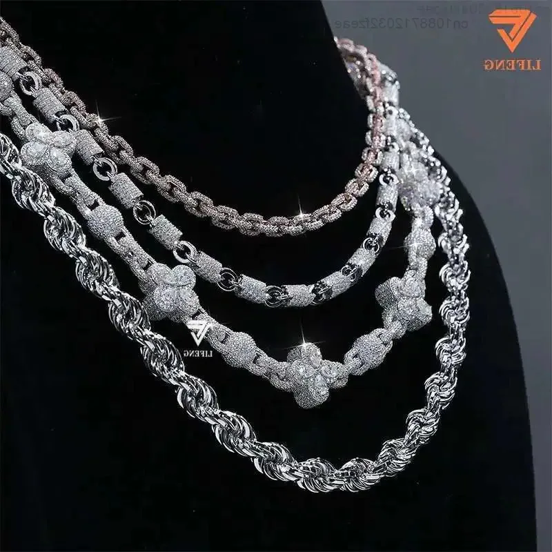 Sterling Silver Custom Men Hip Hop Jewelry Iced Out VVS Moissanite Diamond Clover Motif Style Infinity Link Rope Chain Necklace
Sterling Silver Custom Men Hip Hop Jewelry Iced Out VVS Moissanite Diamond Clover Motif Style Infinity Link Rope Chain Necklace