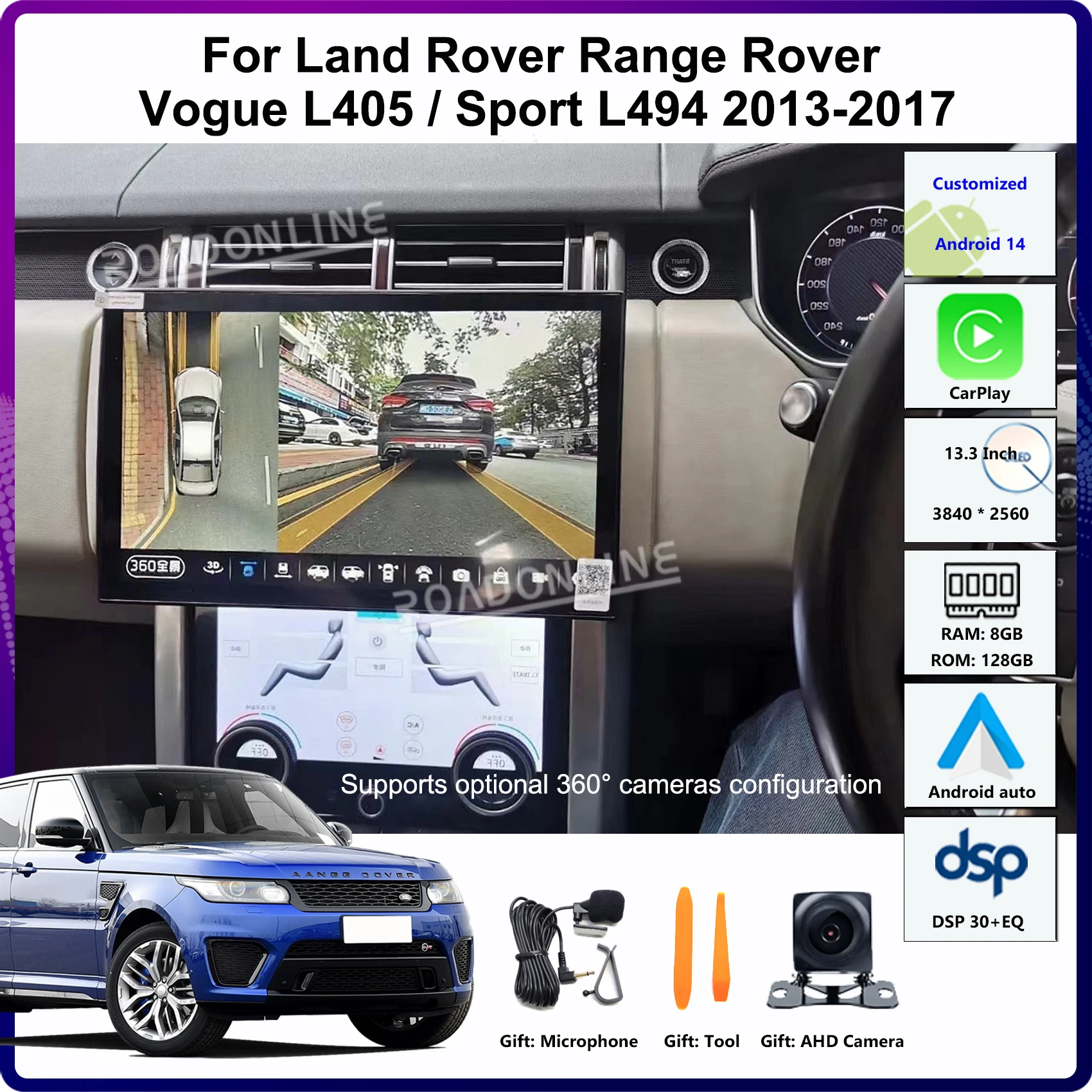 13.3" Android 14 Snapdragon 6225 PRO For Land Rover Range Rover VOGUE L405 SPORT L494 2013-2017 Car Multimedia Player Head Unit
13.3" Android 14 Snapdragon 6225 PRO For Land Rover Range Rover VOGUE L405 SPORT L494 2013-2017 Car Multimedia Player Head Unit