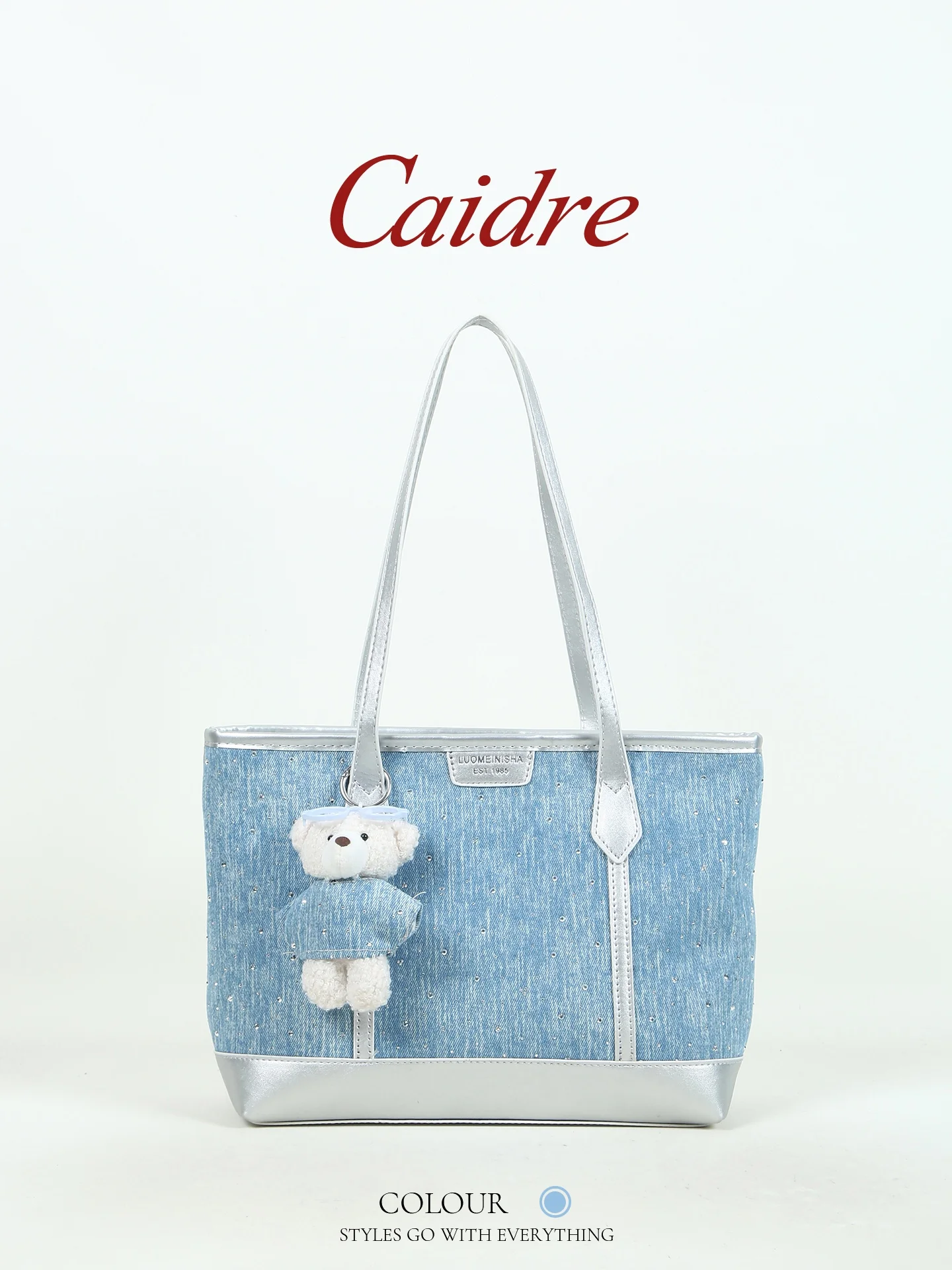 Caidre Cute Bear Denim Tote Bag Women's Commuter Handbag Shoulder Bag Underarm Bag Korean Style Large Size Soft PU Leather
Caidre Cute Bear Denim Tote Bag Women's Commuter Handbag Shoulder Bag Underarm Bag Korean Style Large Size Soft PU Leather