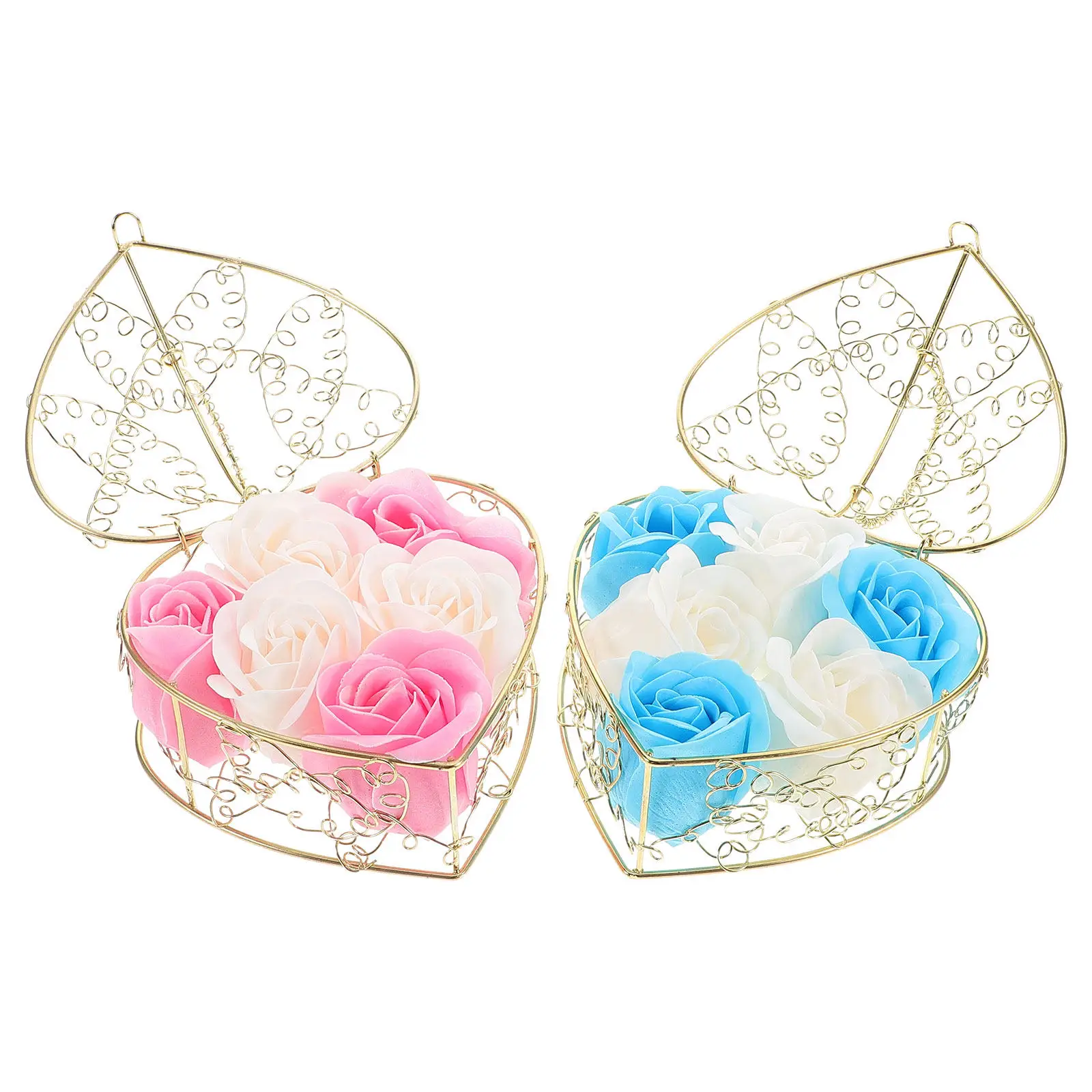2Pcs Heart Shape Soap Flower Basket with Metal Wire Stand Floral Scented Bath Soap Decorative Simulated Rose Flowers for Gift Or
2Pcs Heart Shape Soap Flower Basket with Metal Wire Stand Floral Scented Bath Soap Decorative Simulated Rose Flowers for Gift Or