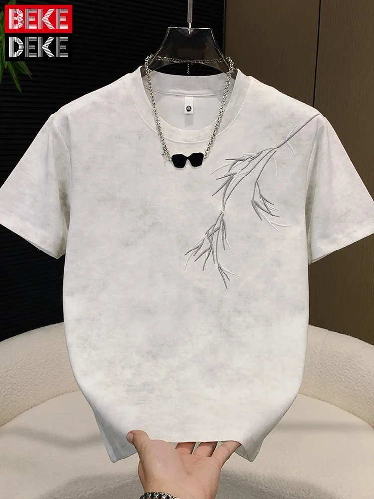 Chinese Style Embroidery Mens T Shirt Fashion Summer Short Sleeve Casual Tees Tops Loose Fit Tie Dye O Neck Pullover T Shirts
Chinese Style Embroidery Mens T Shirt Fashion Summer Short Sleeve Casual Tees Tops Loose Fit Tie Dye O Neck Pullover T Shirts