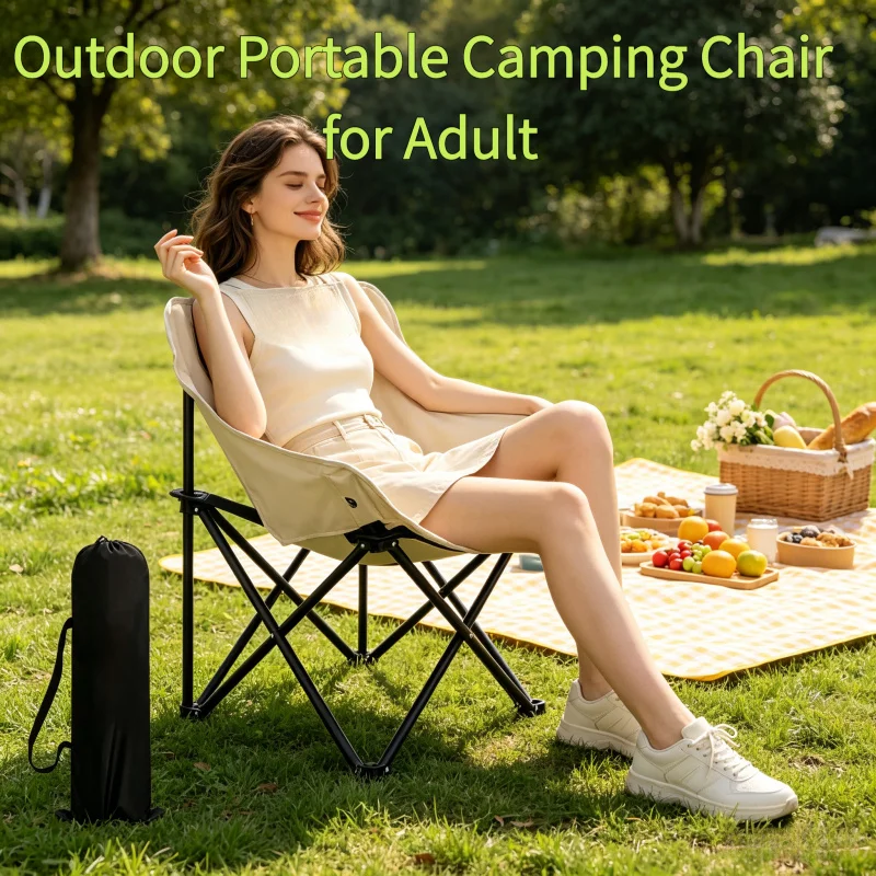 Outdoor Portable Camping Chair for Adult, Built-in Side Pocket & Storage Bag, Great for Beach, Picnic, Fishing and Hiking
Outdoor Portable Camping Chair for Adult, Built-in Side Pocket & Storage Bag, Great for Beach, Picnic, Fishing and Hiking