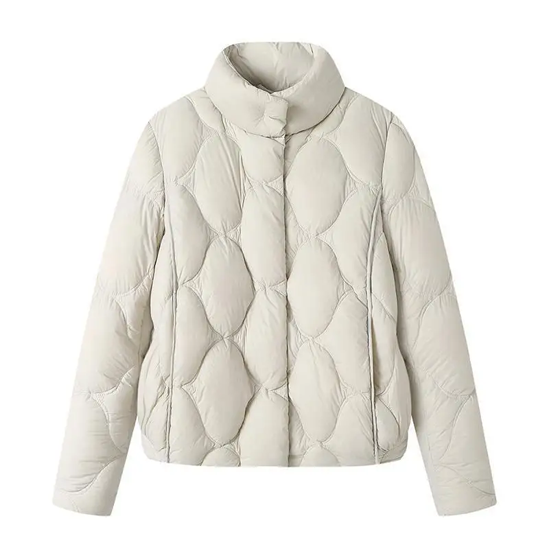 Faionable ort White Du down Jaet Women's Loose Fit Stand Collar Pleated Winter Coat Korean Sle Commute Wind
Faionable ort White Du down Jaet Women's Loose Fit Stand Collar Pleated Winter Coat Korean Sle Commute Wind