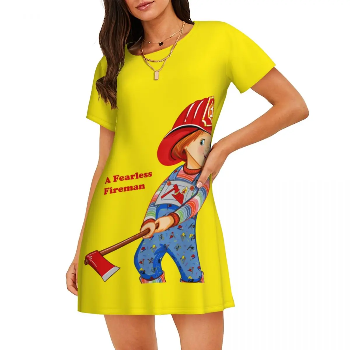 Custom Child's Play Good Guys Women's Short-Sleeved Nightdress Chucky Fireman Movie Short Sleeve Nightgowns Nightgowns
Custom Child's Play Good Guys Women's Short-Sleeved Nightdress Chucky Fireman Movie Short Sleeve Nightgowns Nightgowns