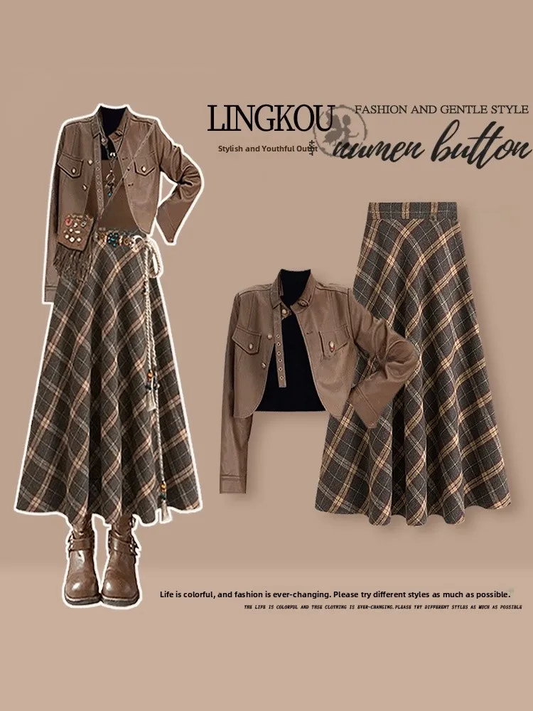 Large Size Autumnal Mermaid Set Women's Retro Western Jacket Base Camisole Plaid Skirt Three-Piece Ensemble
Large Size Autumnal Mermaid Set Women's Retro Western Jacket Base Camisole Plaid Skirt Three-Piece Ensemble
