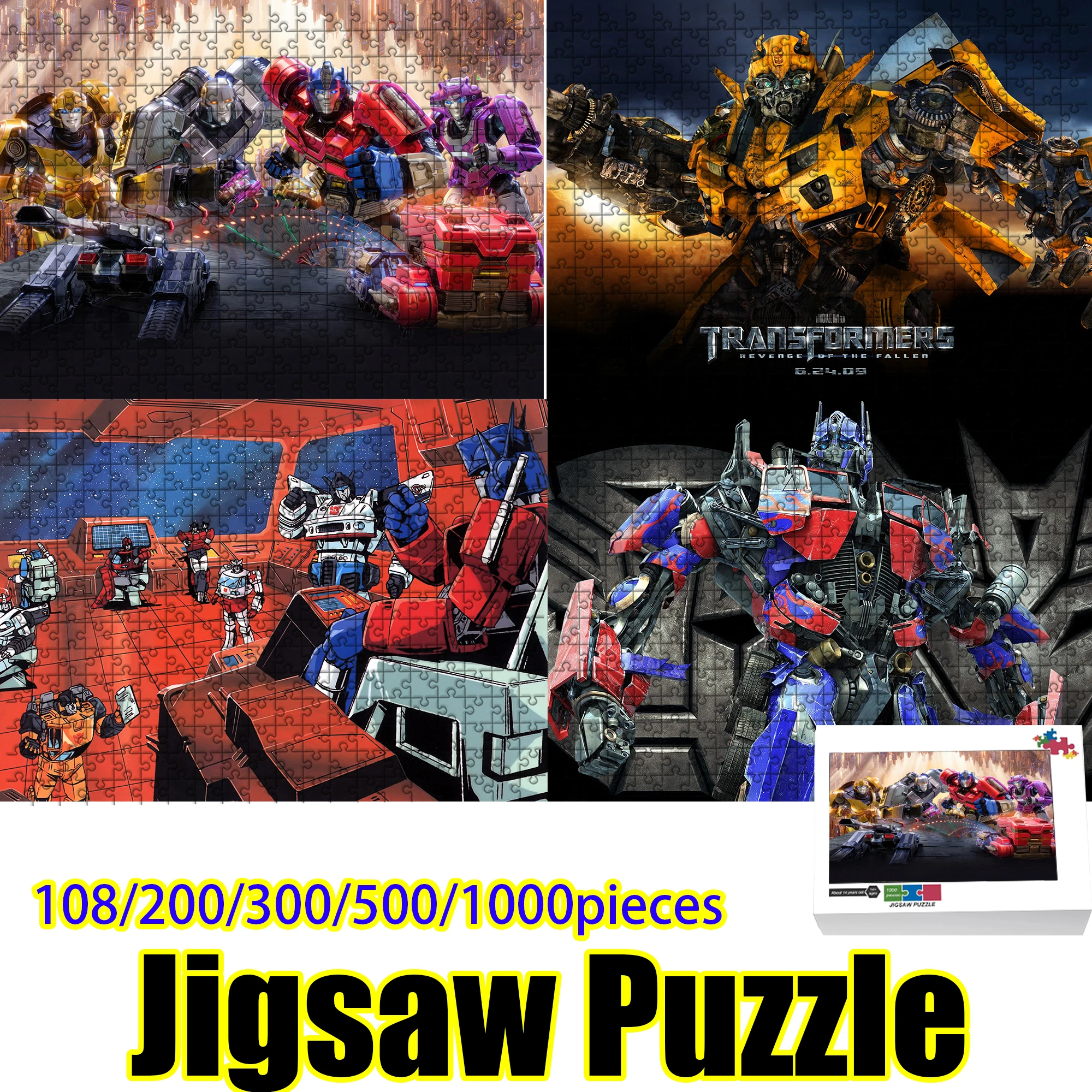 Transformers Bumblebee & Optimus Prime Jigsaw Puzzle 108/200/300/500/1000 pieces High Quality HD Print Wooden Puzzle Home Wall D
Transformers Bumblebee & Optimus Prime Jigsaw Puzzle 108/200/300/500/1000 pieces High Quality HD Print Wooden Puzzle Home Wall D
