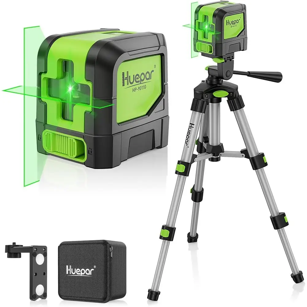 100Ft Cross Line Laser Level with 19.7“ Lightweight Tripod, DIY Self-Leveling Green Laser Horizontal & Vertical Line Laser, Gree
100Ft Cross Line Laser Level with 19.7“ Lightweight Tripod, DIY Self-Leveling Green Laser Horizontal & Vertical Line Laser, Gree