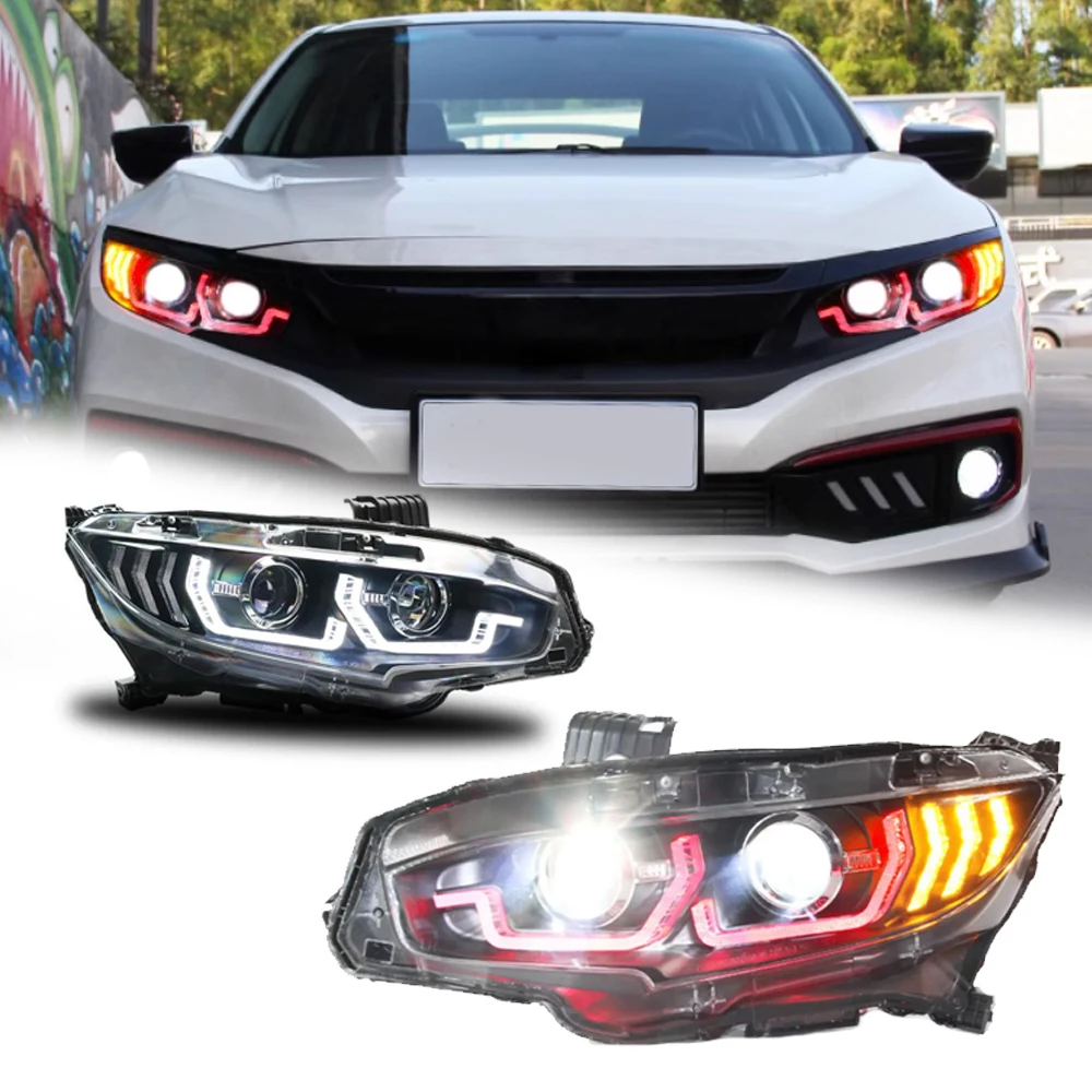 Светодиодные фары для Honda CIVIC 10G 16-21, полностью светодиодные красные, белые DRL, автомобильные фары в сборе, сигнал, автоаксессуары, модифицированная лампа
Светодиодные фары для Honda CIVIC 10G 16-21, полностью светодиодные красные, белые DRL, автомобильные фары в сборе, сигнал, автоаксессуары, модифицированная лампа