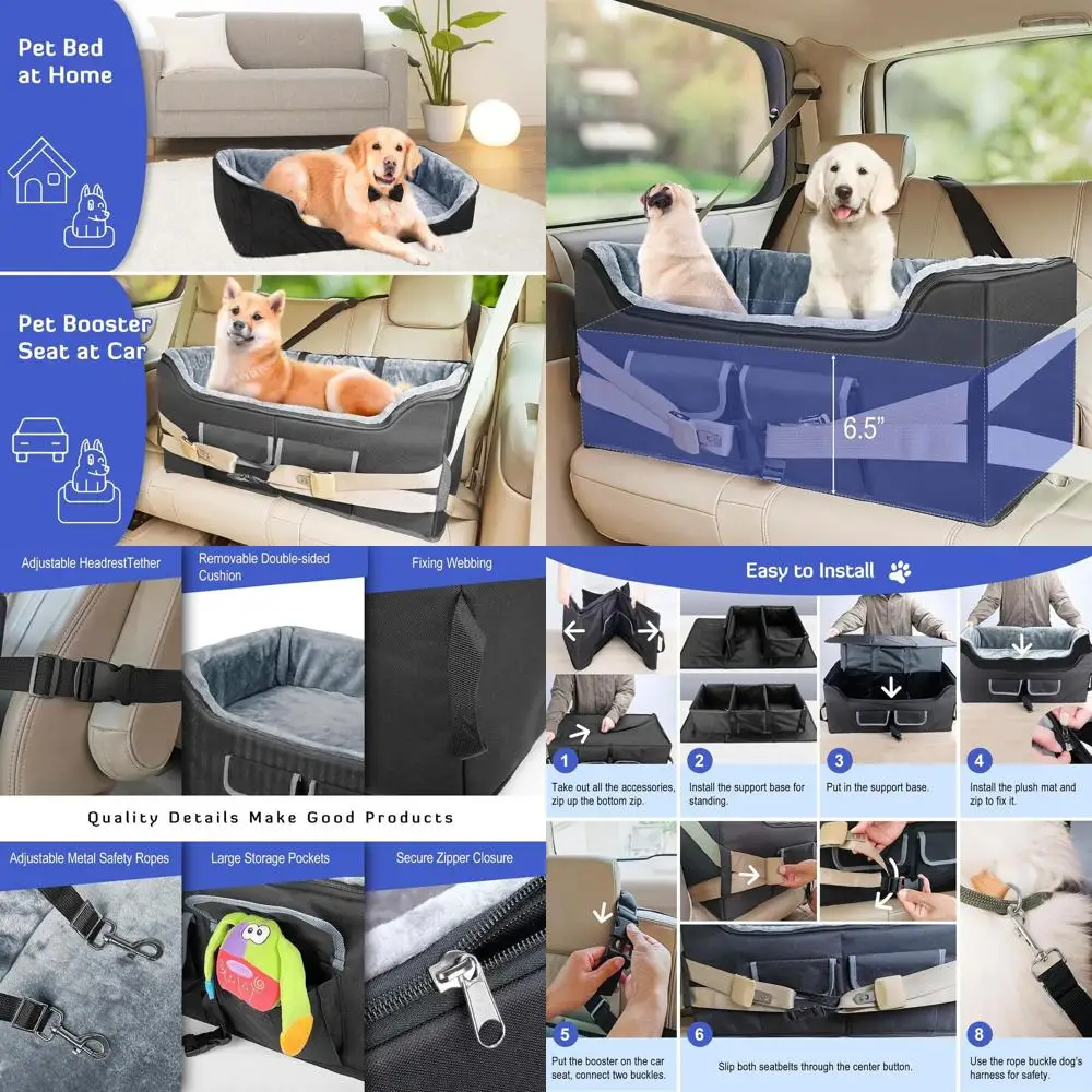 Dog Car Booster Seat, Elevated Pet Car Seats for Large Medium Dogs with Safety Leash, Washable Lookout Puppy Travel Seat with St
Dog Car Booster Seat, Elevated Pet Car Seats for Large Medium Dogs with Safety Leash, Washable Lookout Puppy Travel Seat with St