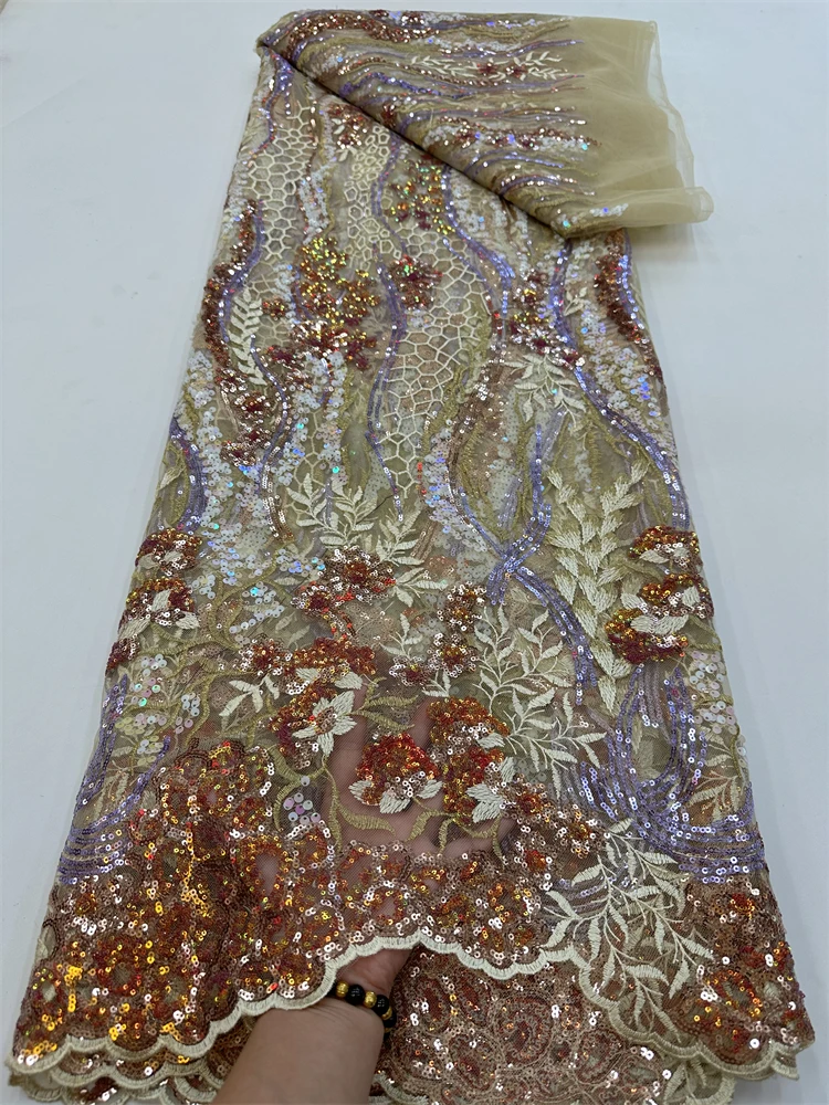 French African Lace Fabric 2024 With sequins d High Quality Embroidery For Women Wedding Dress Nigerian Lace Mesh Fabric 5 Yards
French African Lace Fabric 2024 With sequins d High Quality Embroidery For Women Wedding Dress Nigerian Lace Mesh Fabric 5 Yards