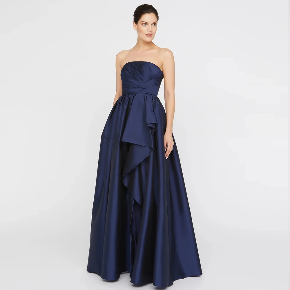 A Line Mother of the Bride Dresses Strapless Elegant Formal Dress for Women Wedding Guest Navy Blue Pleated Evening Gowns
A Line Mother of the Bride Dresses Strapless Elegant Formal Dress for Women Wedding Guest Navy Blue Pleated Evening Gowns