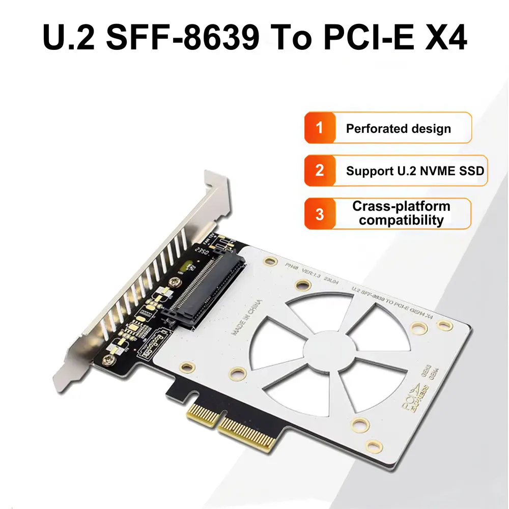 PH46 U.2 PCIe X4NVMe SSD-адаптер SFF-8639 SSD GEN4 3.0 к PCI-E X4 X8 X16 Адаптер для быстрой передачи данных
PH46 U.2 PCIe X4NVMe SSD-адаптер SFF-8639 SSD GEN4 3.0 к PCI-E X4 X8 X16 Адаптер для быстрой передачи данных