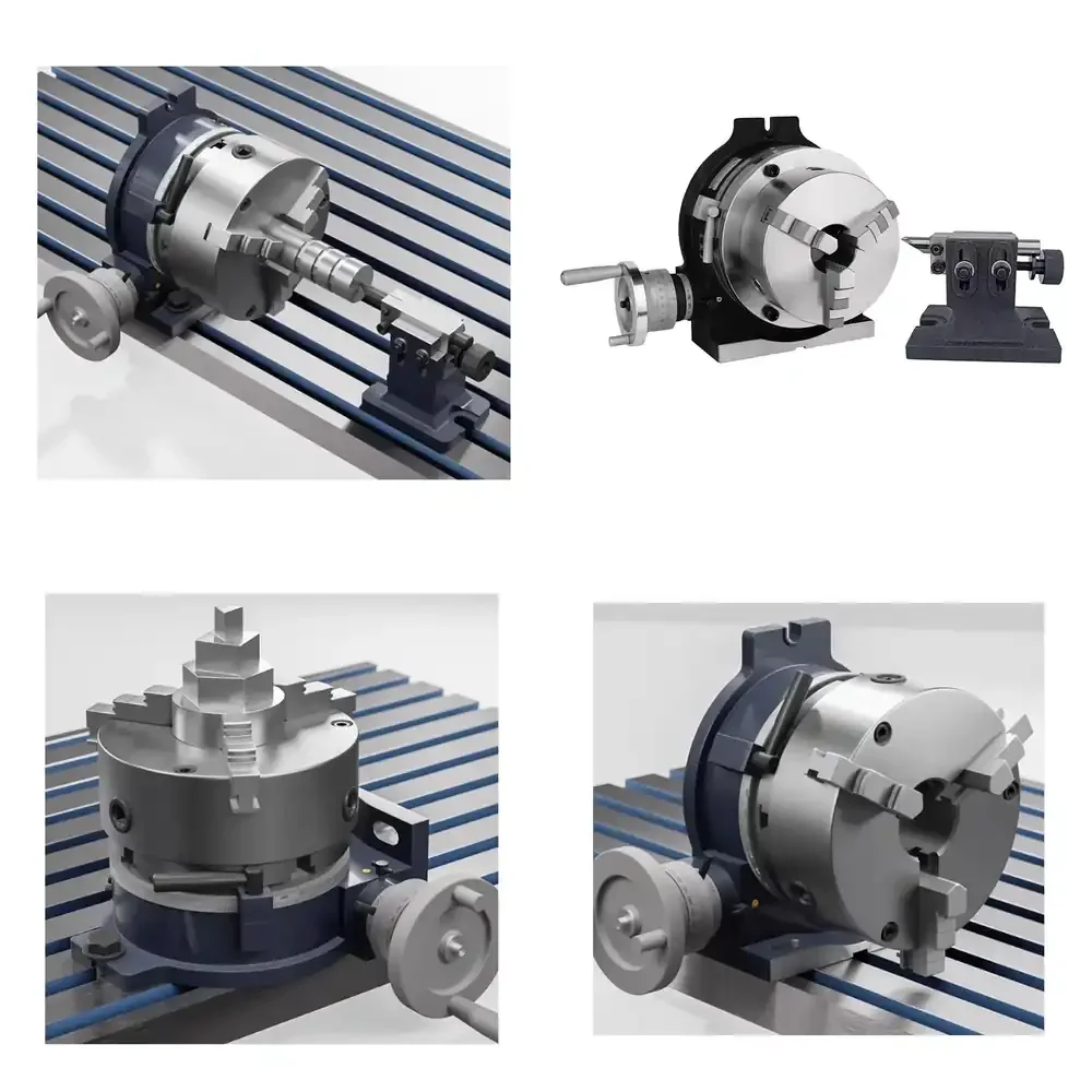 HV8/TSL200 Vertical Horizontal Rotary Table with 160MM 3-jaw Lathe Chuck and TS-2 Taistock for Cnc Drilling Milling Machine
HV8/TSL200 Vertical Horizontal Rotary Table with 160MM 3-jaw Lathe Chuck and TS-2 Taistock for Cnc Drilling Milling Machine