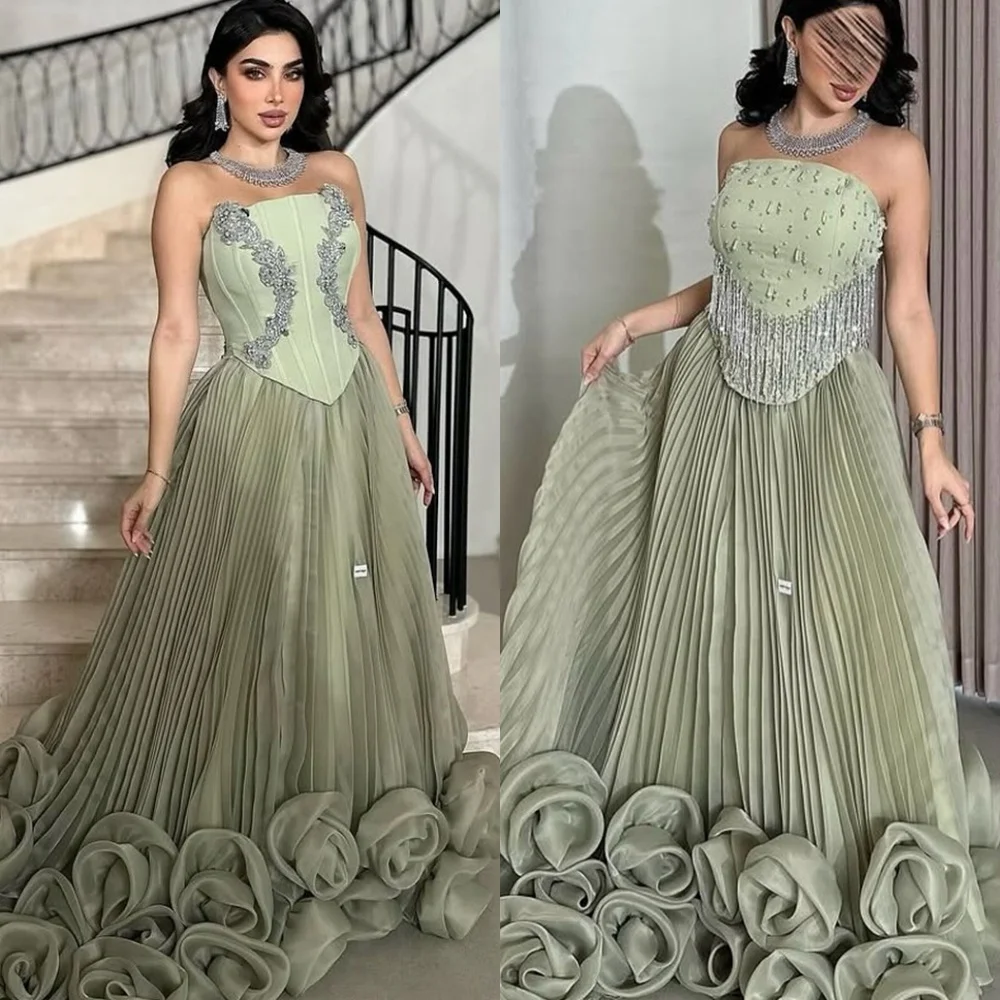 Customized Exquisite Green Organza Vestido De Noche Elegant Strapless Crystal Tiered Crystal Zipper Back Vestido De Festa
Customized Exquisite Green Organza Vestido De Noche Elegant Strapless Crystal Tiered Crystal Zipper Back Vestido De Festa
