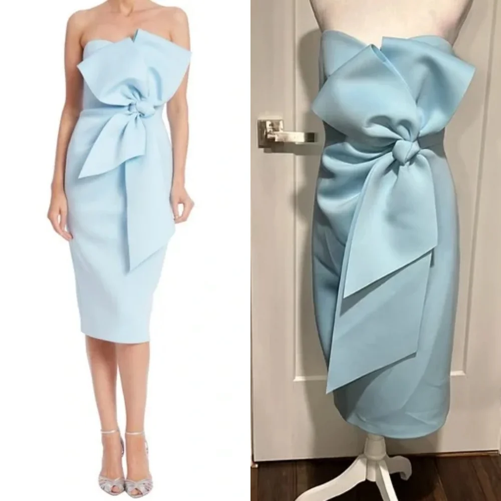 Jersey Bow Pleat Ruched Prom A-line Strapless Bespoke Occasion Gown Knee Length Dresses
Jersey Bow Pleat Ruched Prom A-line Strapless Bespoke Occasion Gown Knee Length Dresses