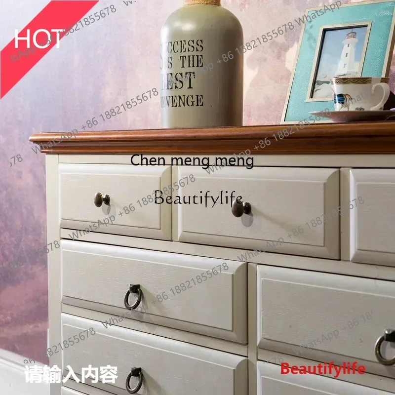 New style New American light luxury Mediterranean solid wood nine chest cabinet white furniture living room storage cabinet ss 8
New style New American light luxury Mediterranean solid wood nine chest cabinet white furniture living room storage cabinet ss 8
