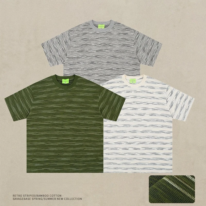 Youthful Bamboo Cotton Striped T-shirt for Men and Women 2026 Summer Thin Casual Loose Half Sleeves
Youthful Bamboo Cotton Striped T-shirt for Men and Women 2026 Summer Thin Casual Loose Half Sleeves